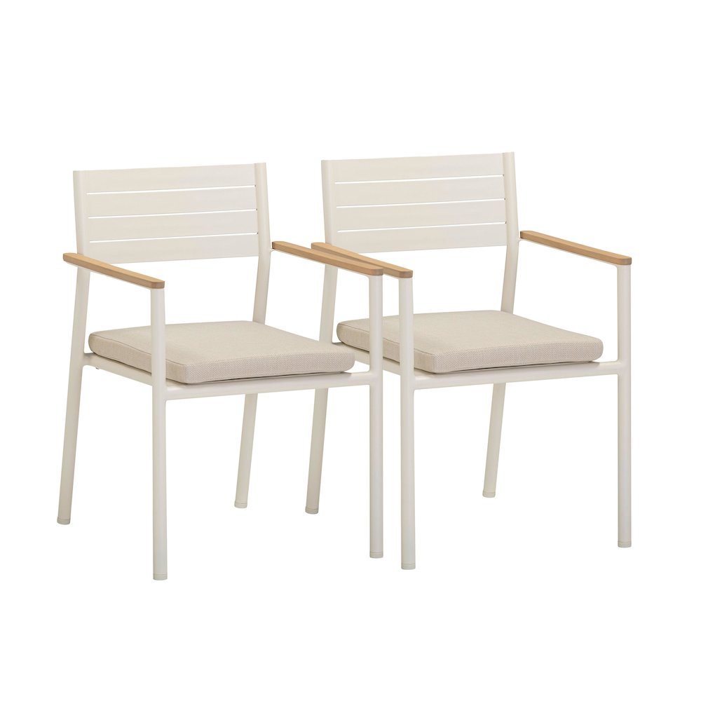 Sardinia Cream Outdoor Dining Chair - Set of 2. Picture 1