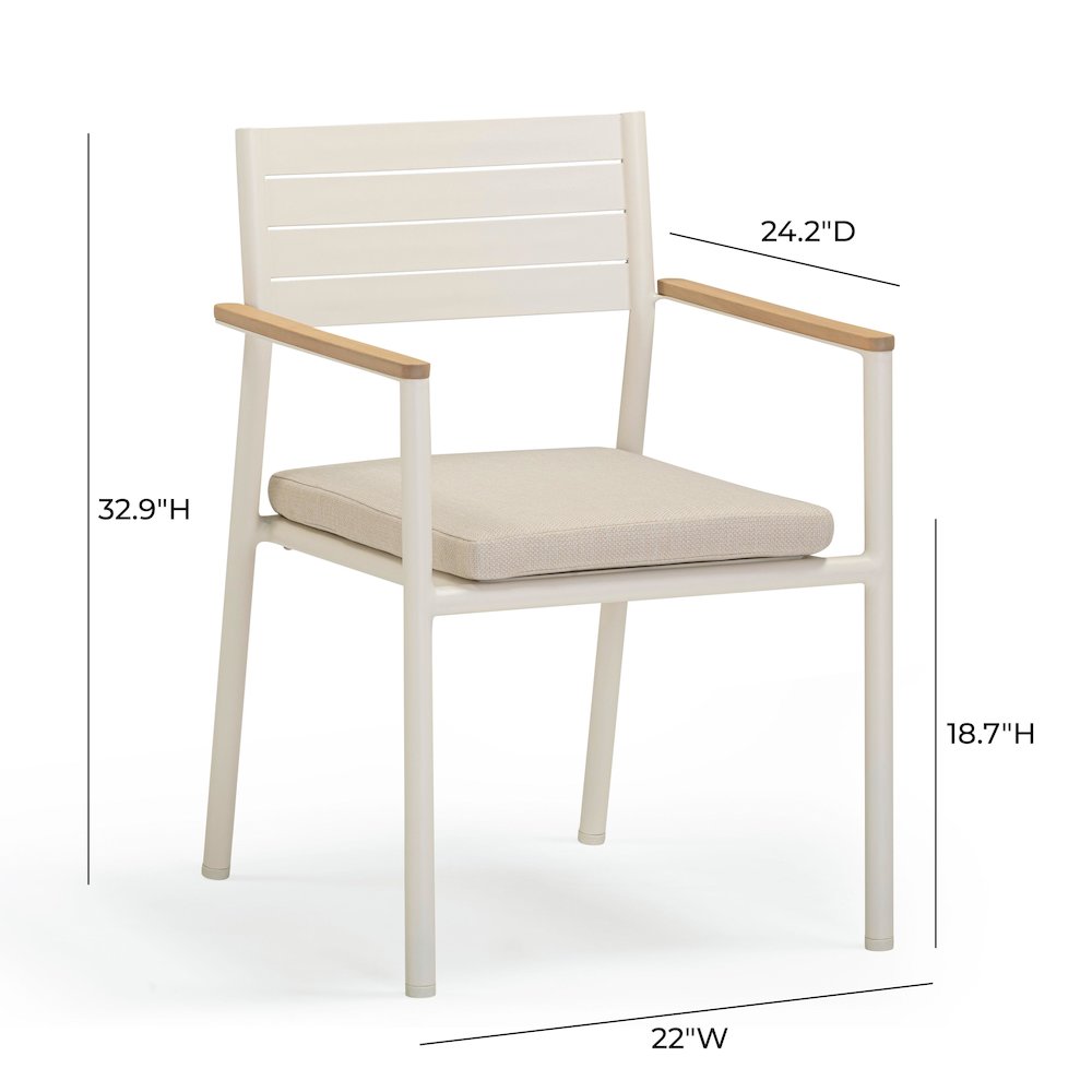 Sardinia Cream Outdoor Dining Chair - Set of 2. Picture 7