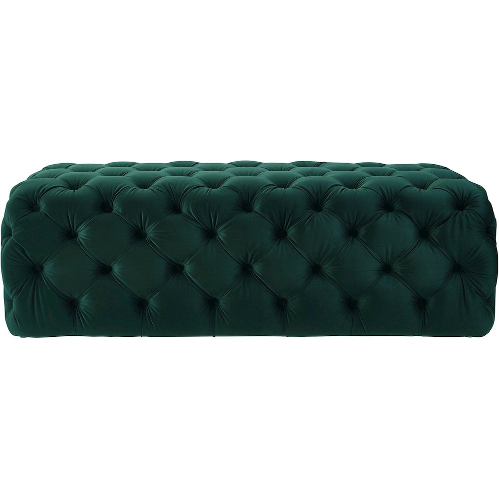 Kaylee Jumbo Green Velvet Ottoman. Picture 3