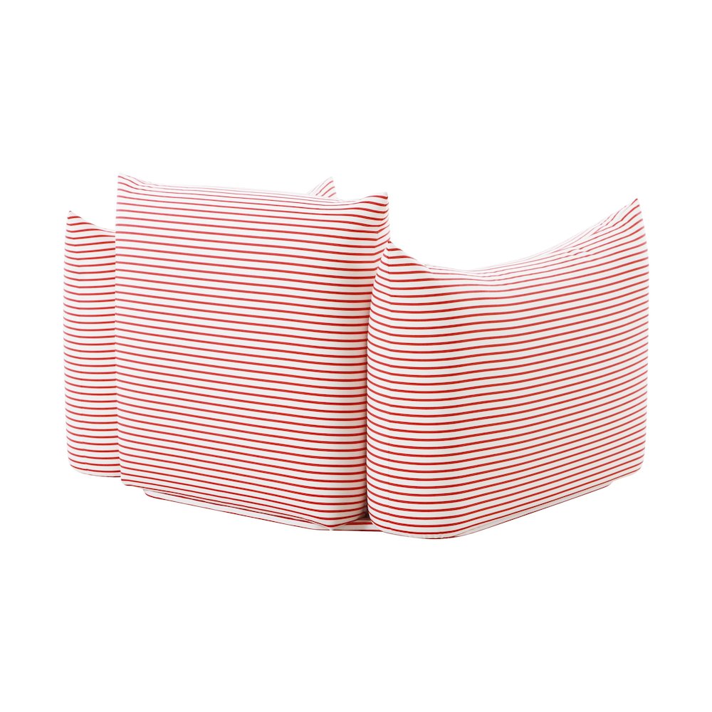 Saint Tropez Pearl and Red Striped Stuffed Outdoor Armchair. Picture 4
