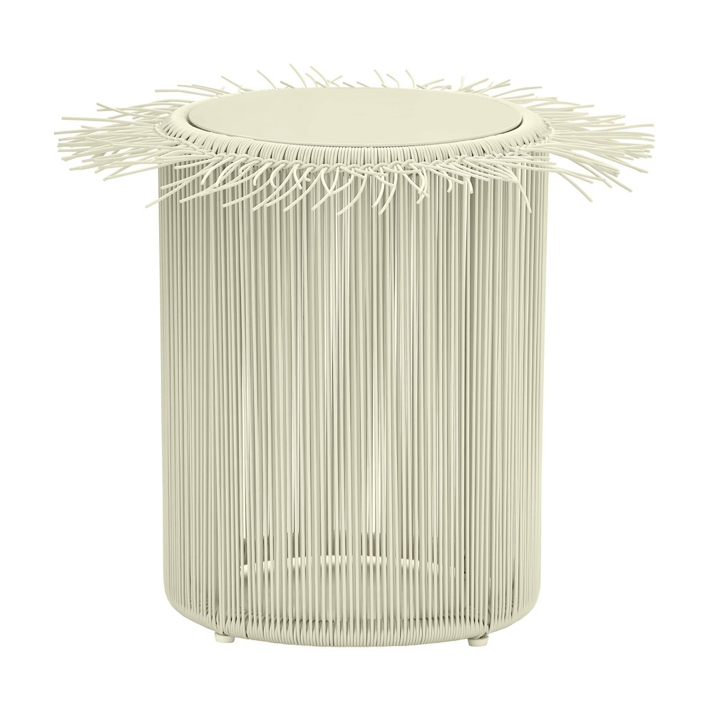 Rafa Cream Outdoor Side Table. Picture 1