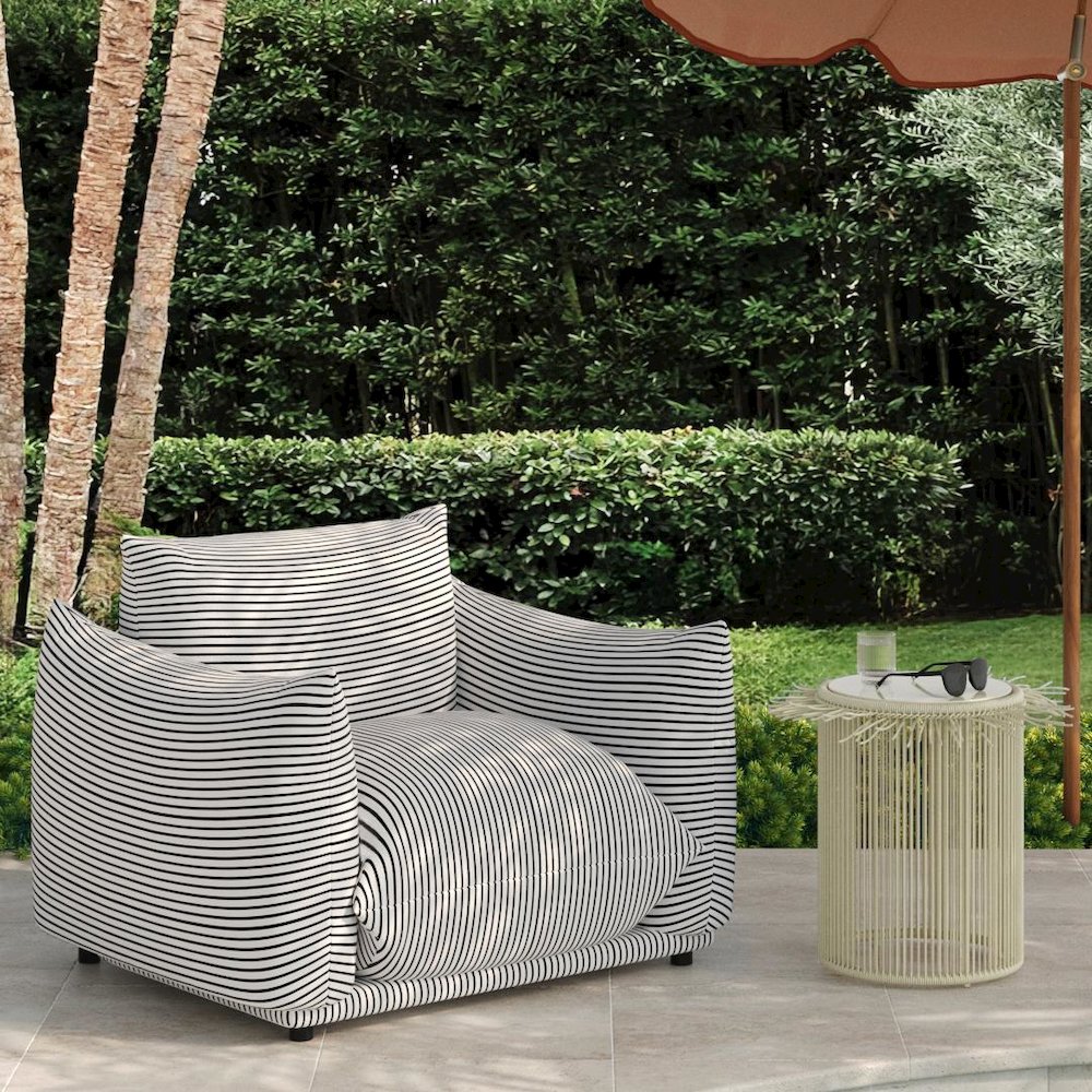 Rafa Cream Outdoor Side Table. Picture 2