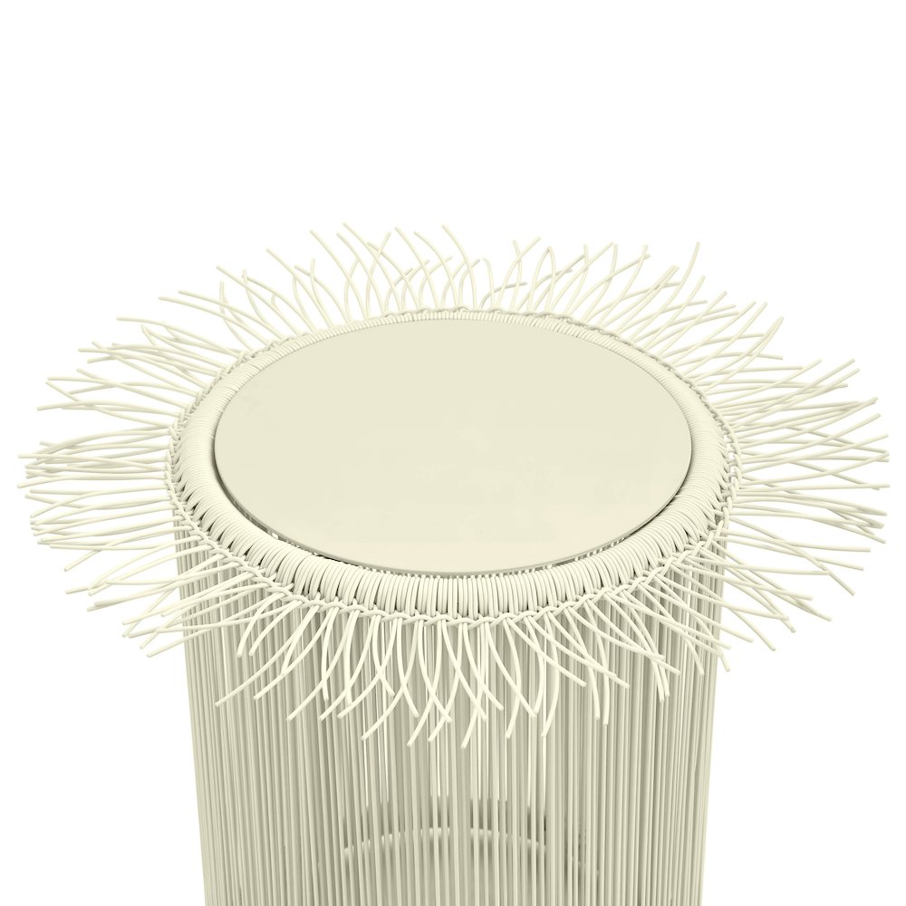 Rafa Cream Outdoor Side Table. Picture 3