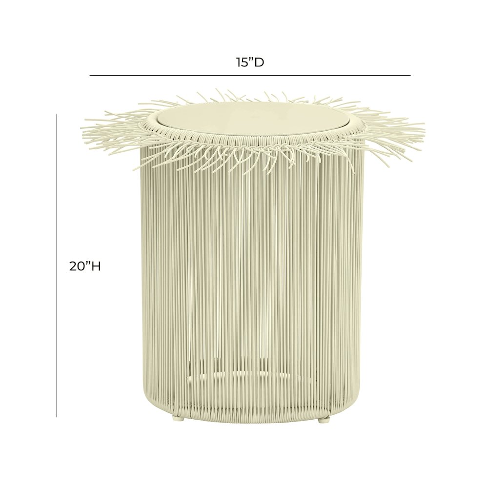 Rafa Cream Outdoor Side Table. Picture 5