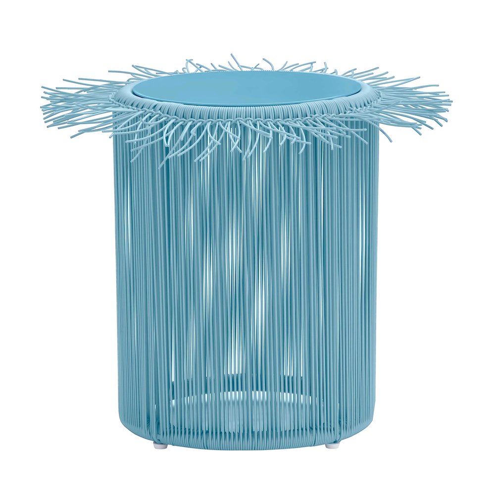 Rafa Blue Outdoor Side Table. Picture 1