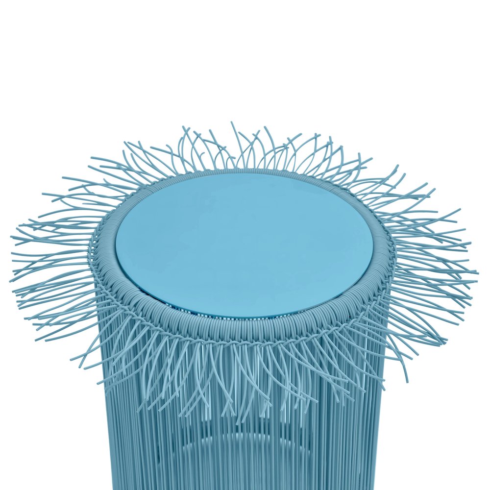 Rafa Blue Outdoor Side Table. Picture 3