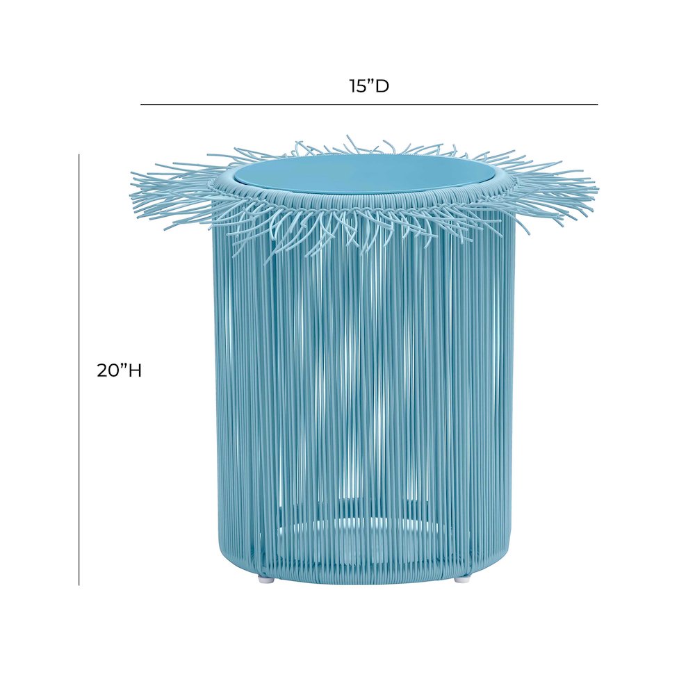 Rafa Blue Outdoor Side Table. Picture 5