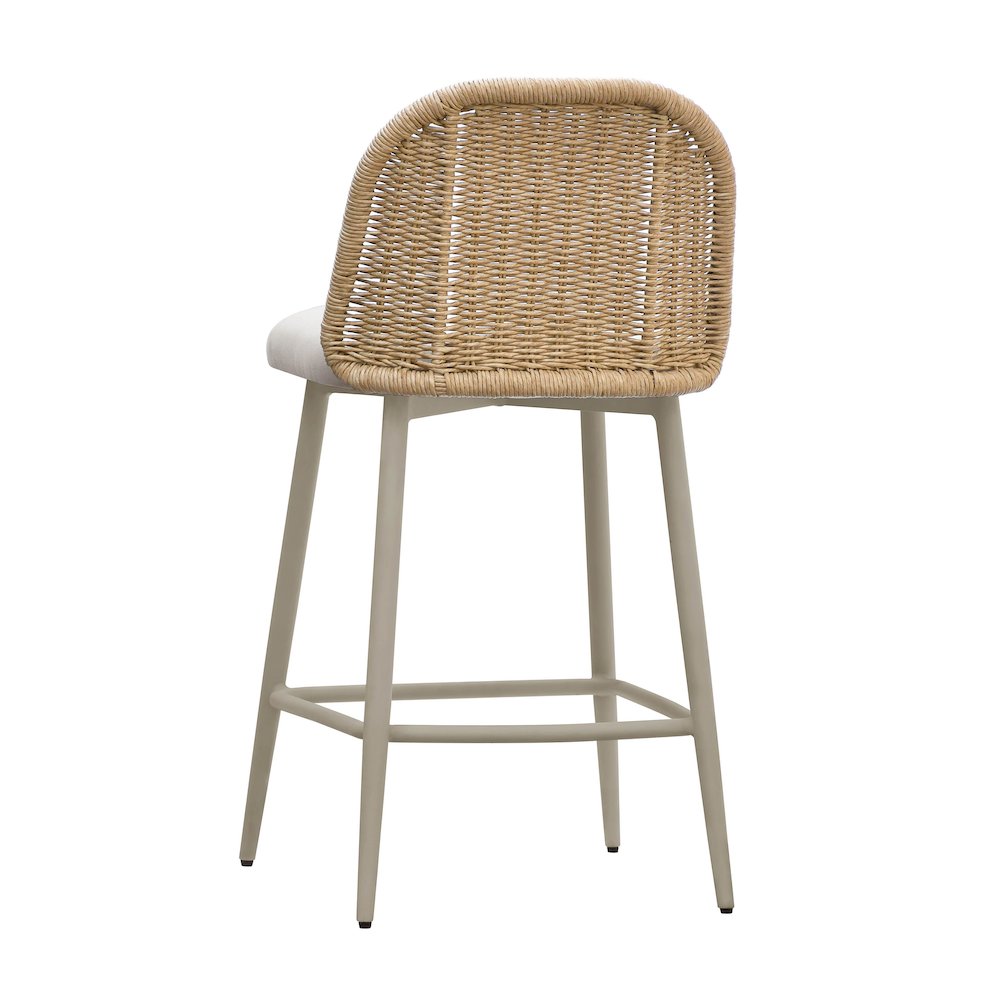 Alexa Cream Performance Fabric Outdoor Counter Stool. Picture 4