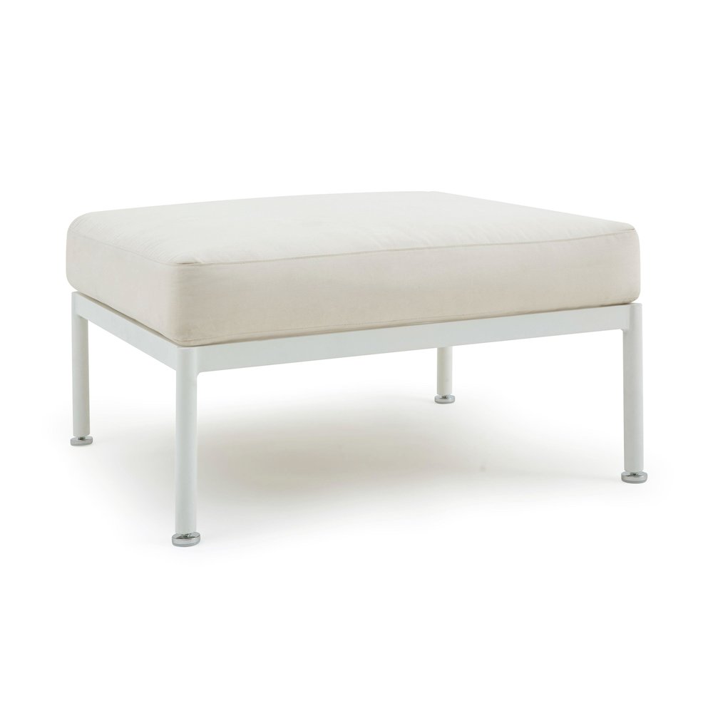 Dunes Cream Outdoor Ottoman. Picture 1
