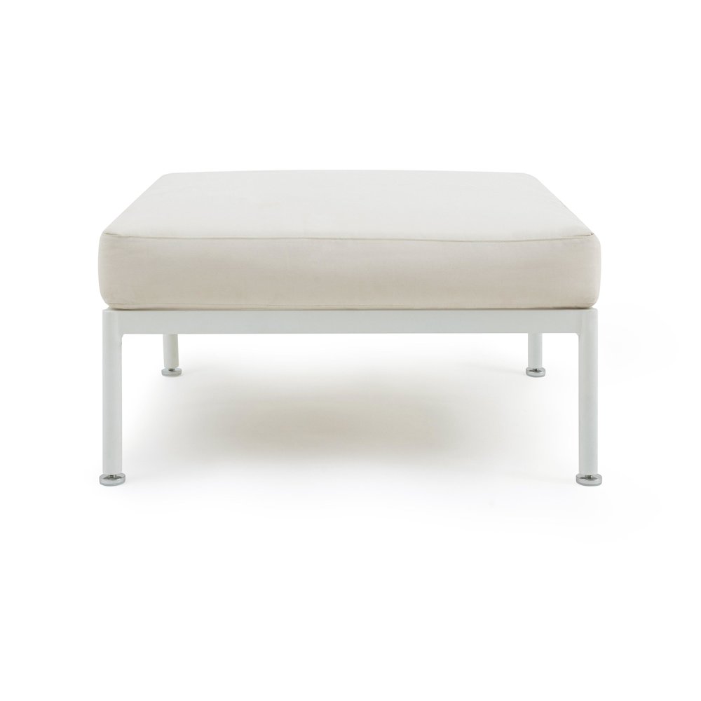 Dunes Cream Outdoor Ottoman. Picture 2