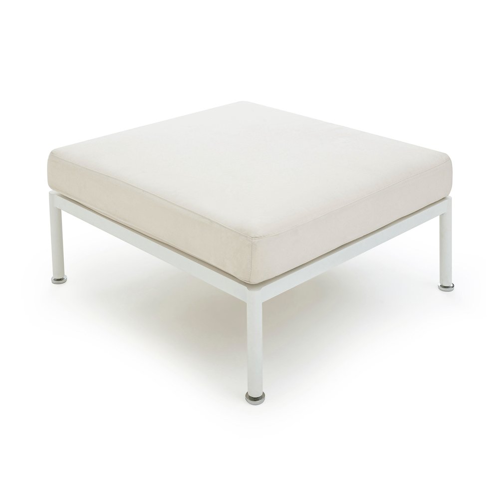 Dunes Cream Outdoor Ottoman. Picture 3