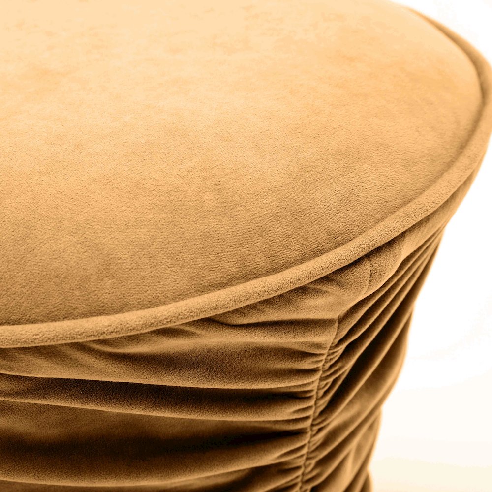 Bounce Dark Terracotta Ruched Velvet Adjustable Ottoman. Picture 4