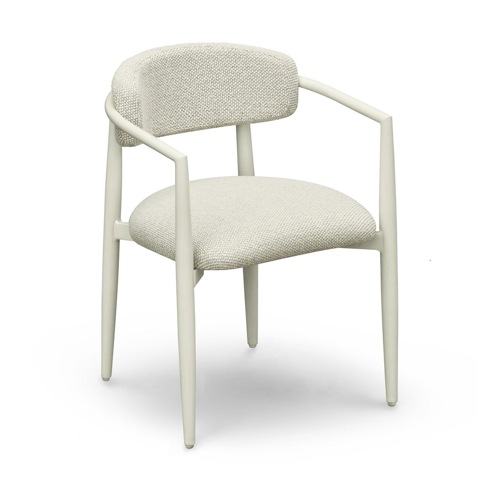 Annika Cream Textured Outdoor Dining Arm Chair. Picture 1
