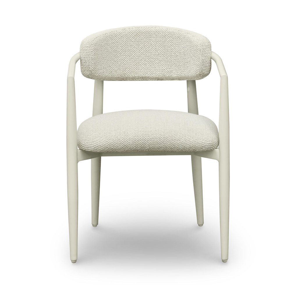 Annika Cream Textured Outdoor Dining Arm Chair. Picture 3