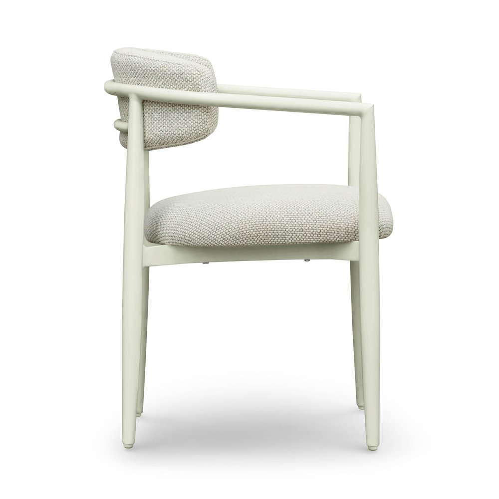 Annika Cream Textured Outdoor Dining Arm Chair. Picture 4