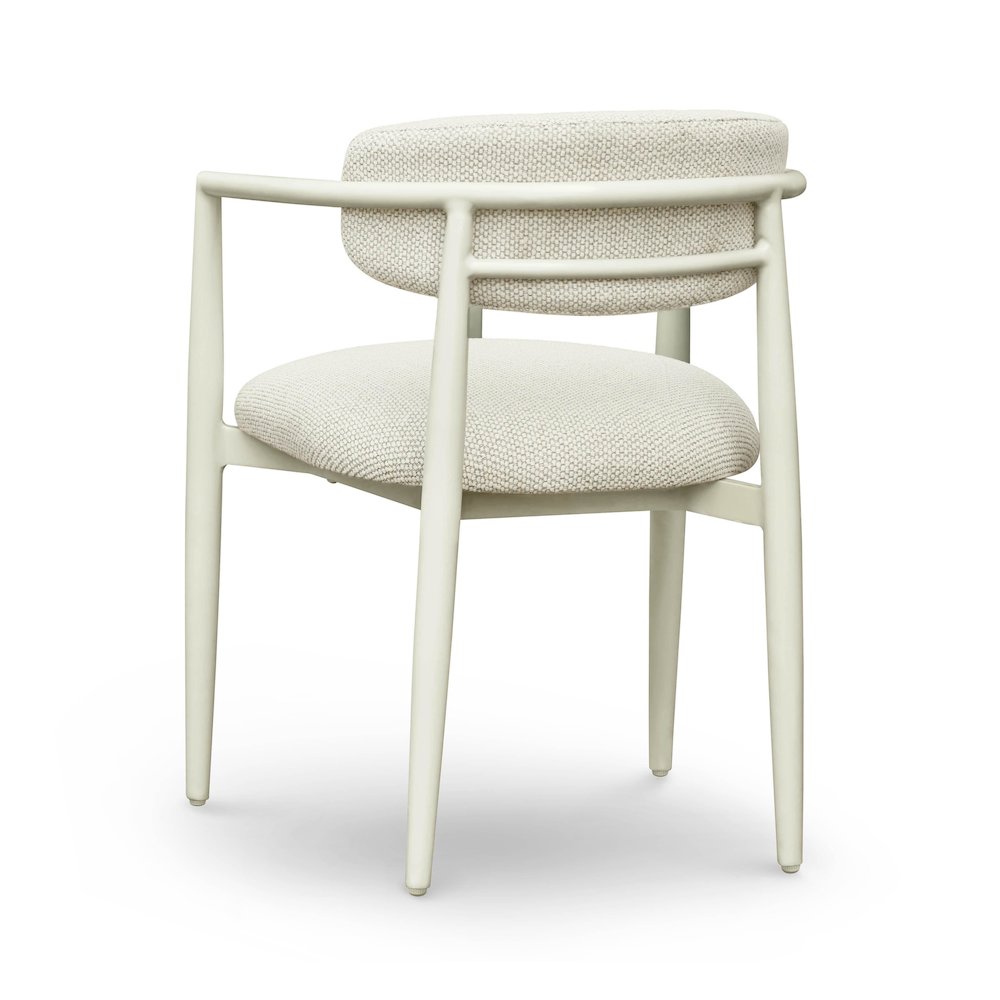 Annika Cream Textured Outdoor Dining Arm Chair. Picture 5