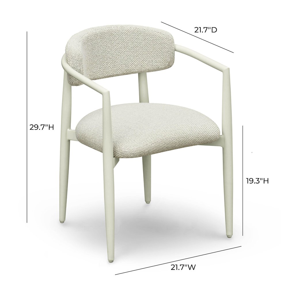 Annika Cream Textured Outdoor Dining Arm Chair. Picture 6