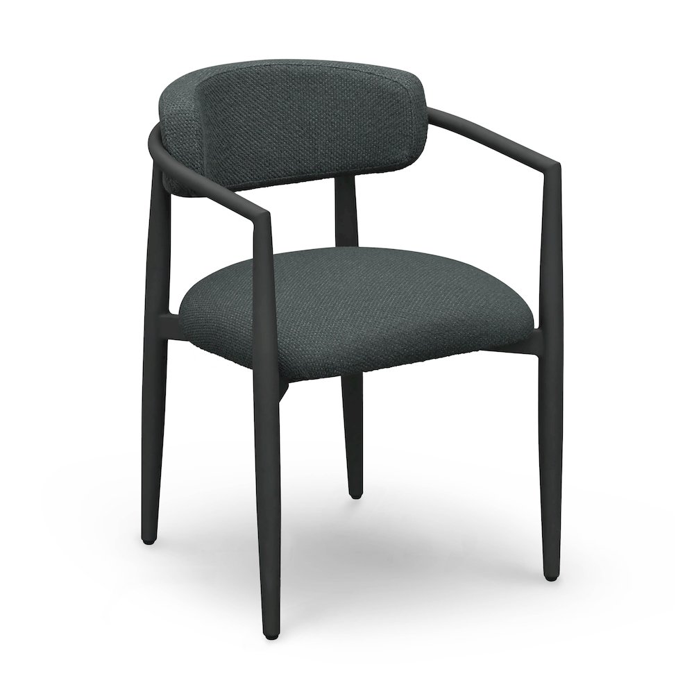 Annika Black Textured Outdoor Dining Arm Chair. Picture 1