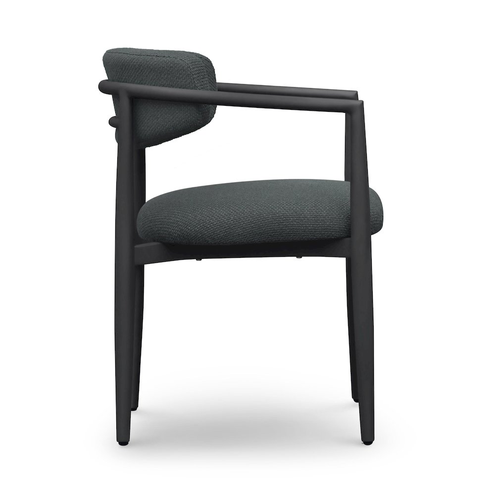 Annika Black Textured Outdoor Dining Arm Chair. Picture 4