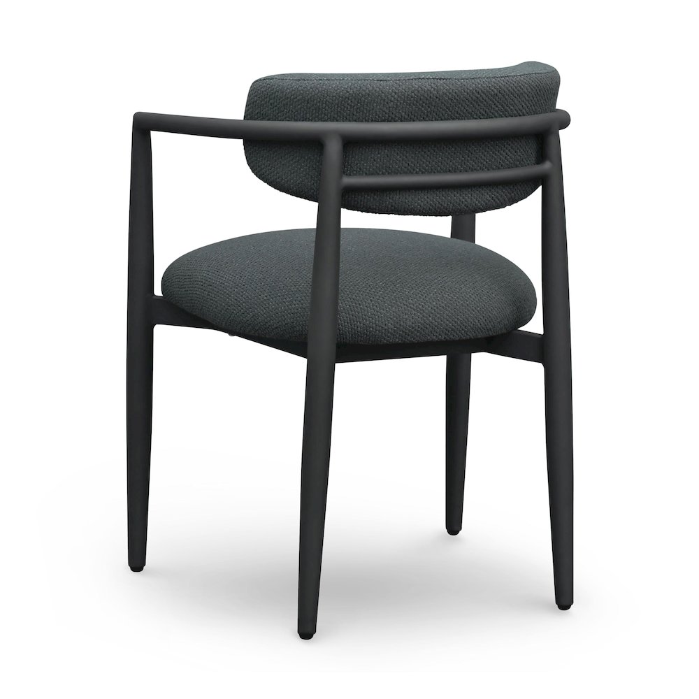 Annika Black Textured Outdoor Dining Arm Chair. Picture 5