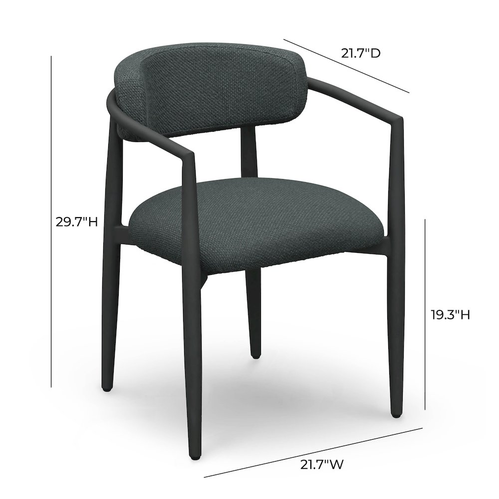 Annika Black Textured Outdoor Dining Arm Chair. Picture 6