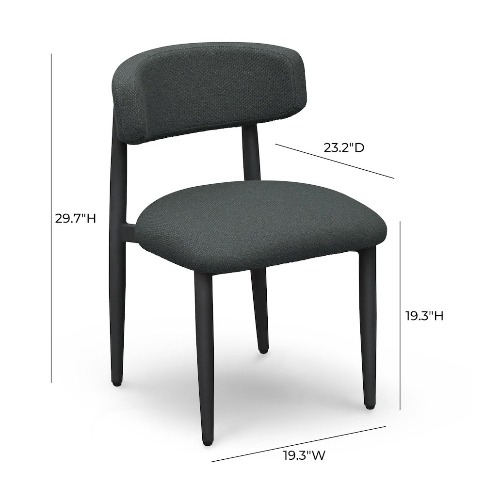 Annika Black Textured Outdoor Dining Side Chair. Picture 7