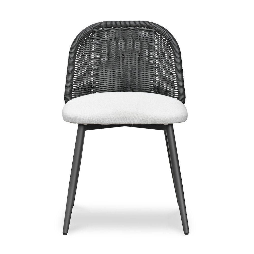 Alexa Black Rattan Performance Fabric Dining Chair. Picture 3