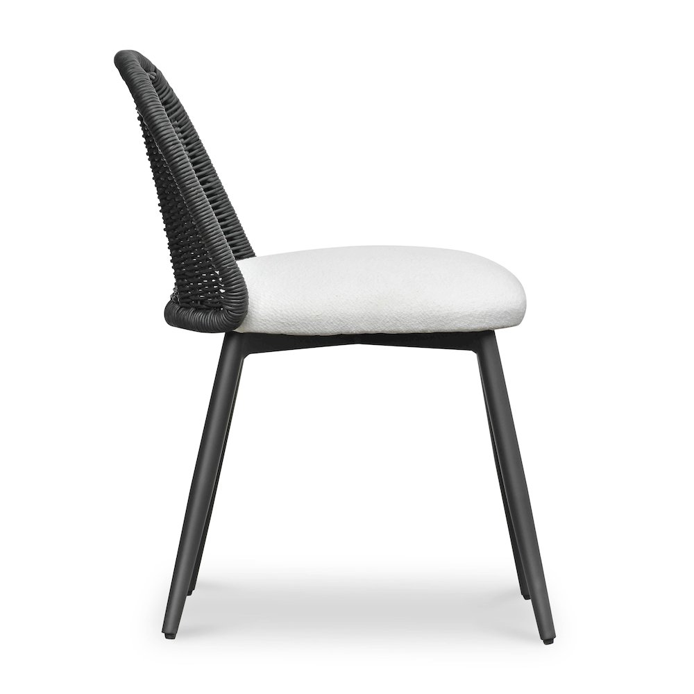 Alexa Black Rattan Performance Fabric Dining Chair. Picture 4