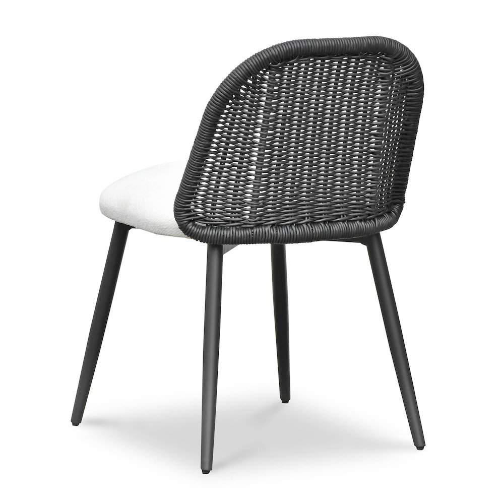 Alexa Black Rattan Performance Fabric Dining Chair. Picture 5