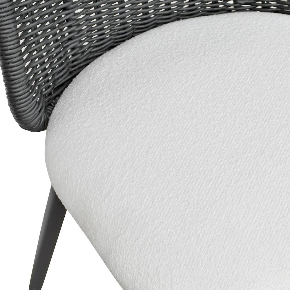 Alexa Black Rattan Performance Fabric Dining Chair. Picture 6
