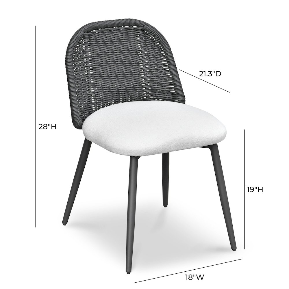 Alexa Black Rattan Performance Fabric Dining Chair. Picture 7