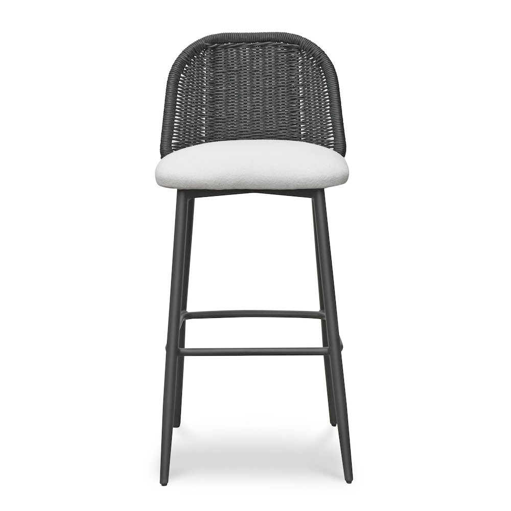 Alexa Black Rattan Performance Fabric Barstool. Picture 3