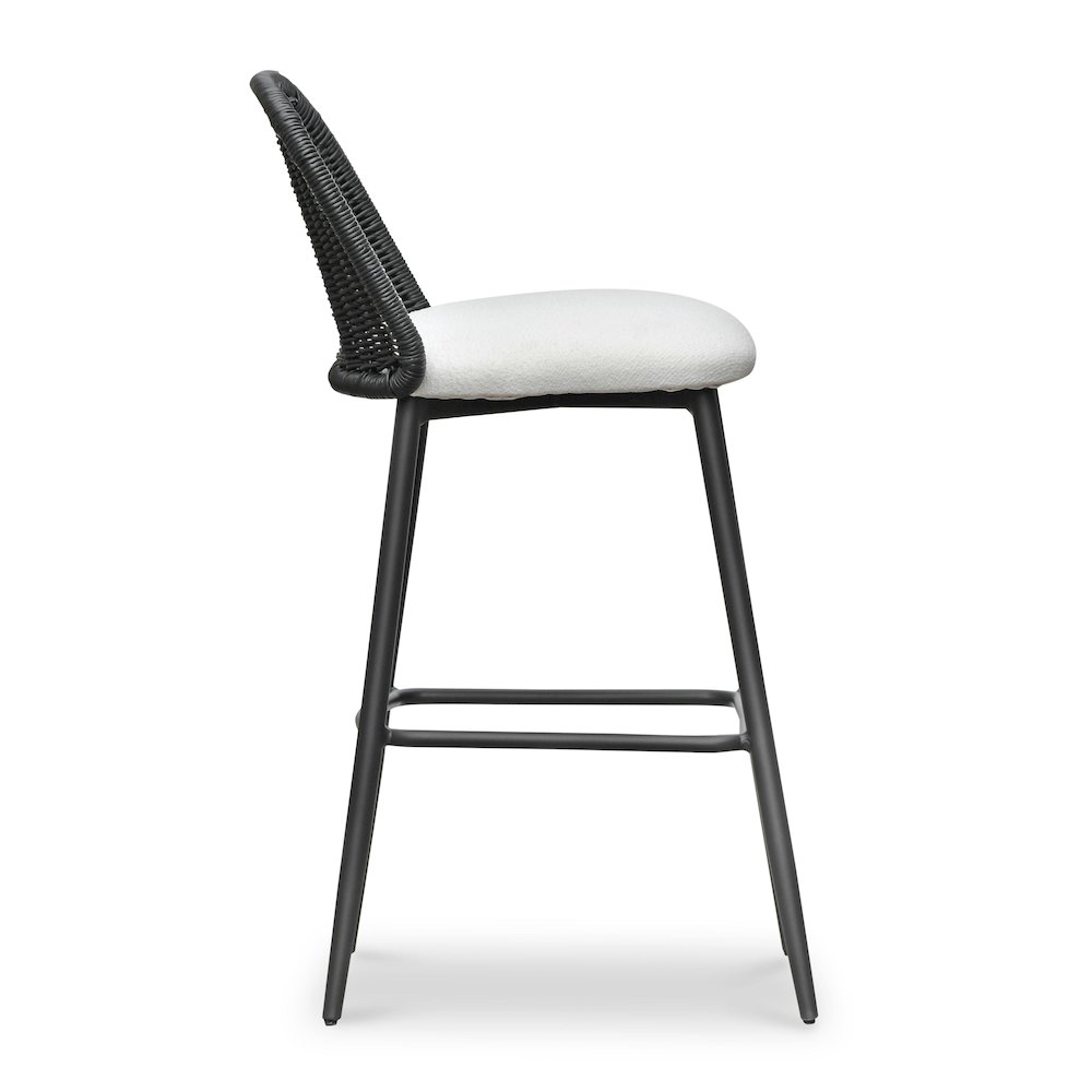 Alexa Black Rattan Performance Fabric Barstool. Picture 4