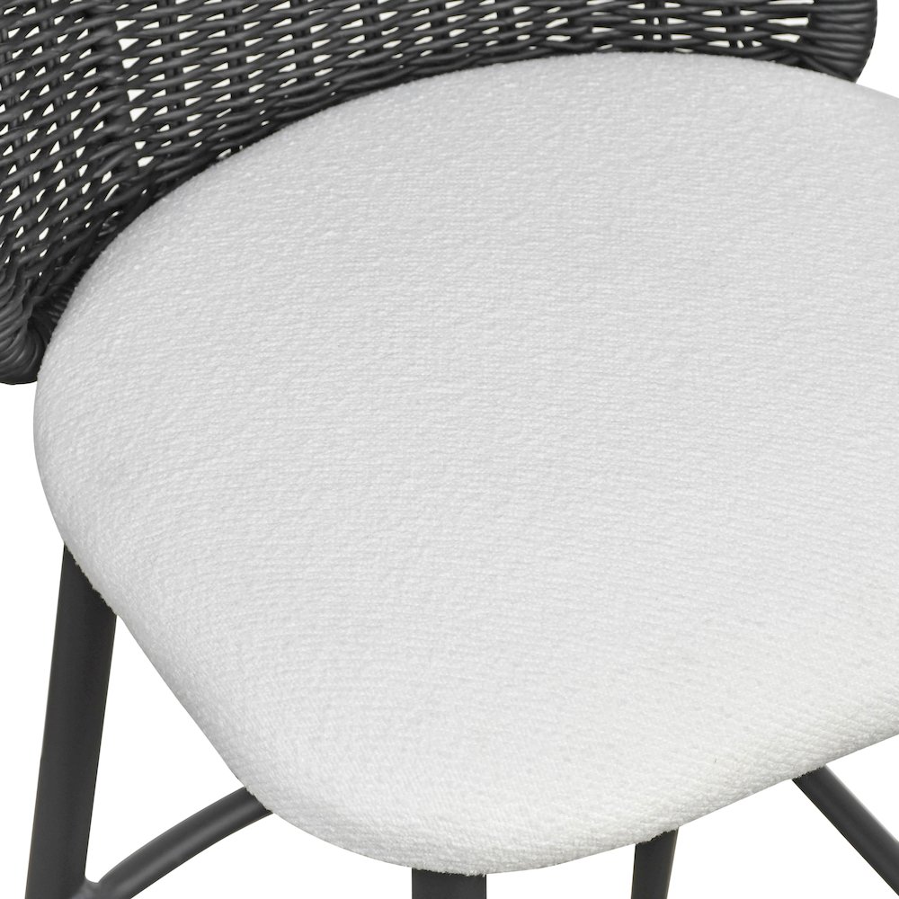 Alexa Black Rattan Performance Fabric Barstool. Picture 6