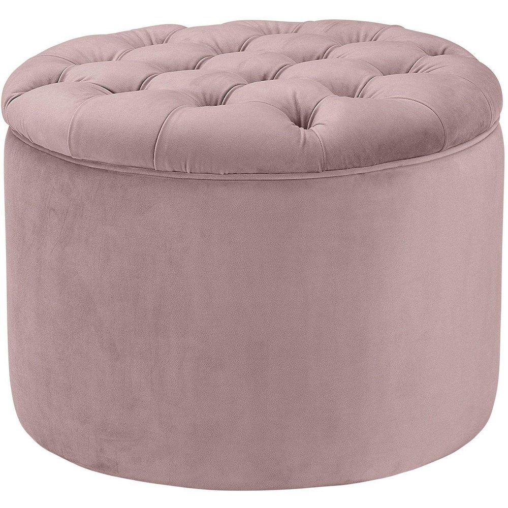Queen Mauve Velvet Storage Ottoman. Picture 1