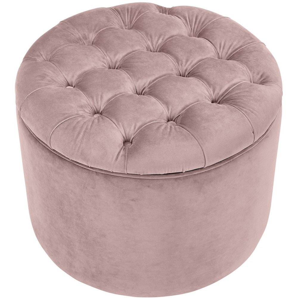 Queen Mauve Velvet Storage Ottoman. Picture 3