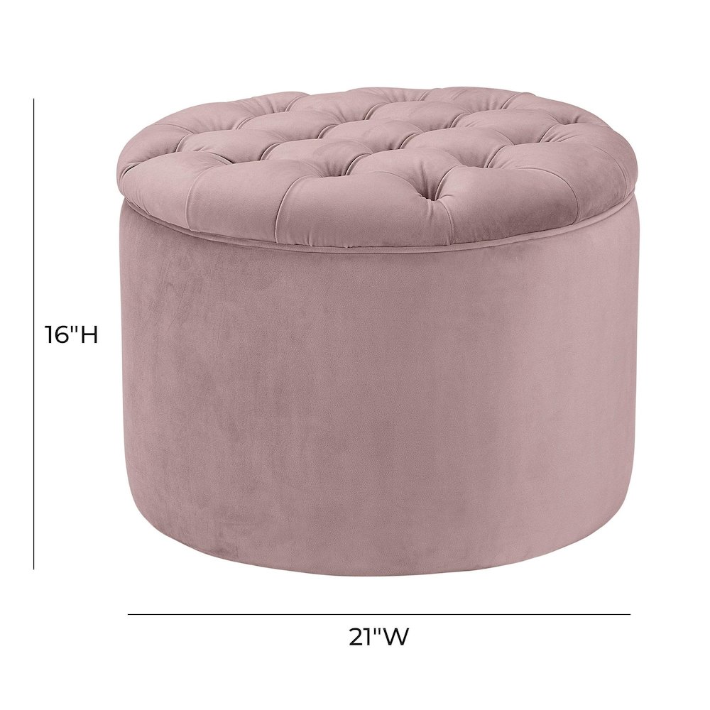 Queen Mauve Velvet Storage Ottoman. Picture 5