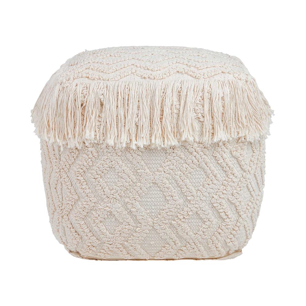 Inca Pouf Tassled Edges With Geometric Patterns. Picture 4