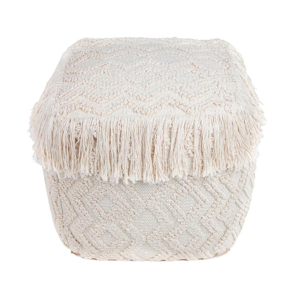 Inca Pouf Tassled Edges With Geometric Patterns. Picture 5