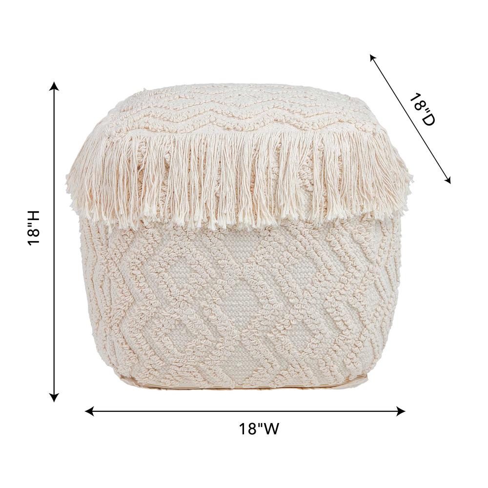 Inca Pouf Tassled Edges With Geometric Patterns. Picture 11