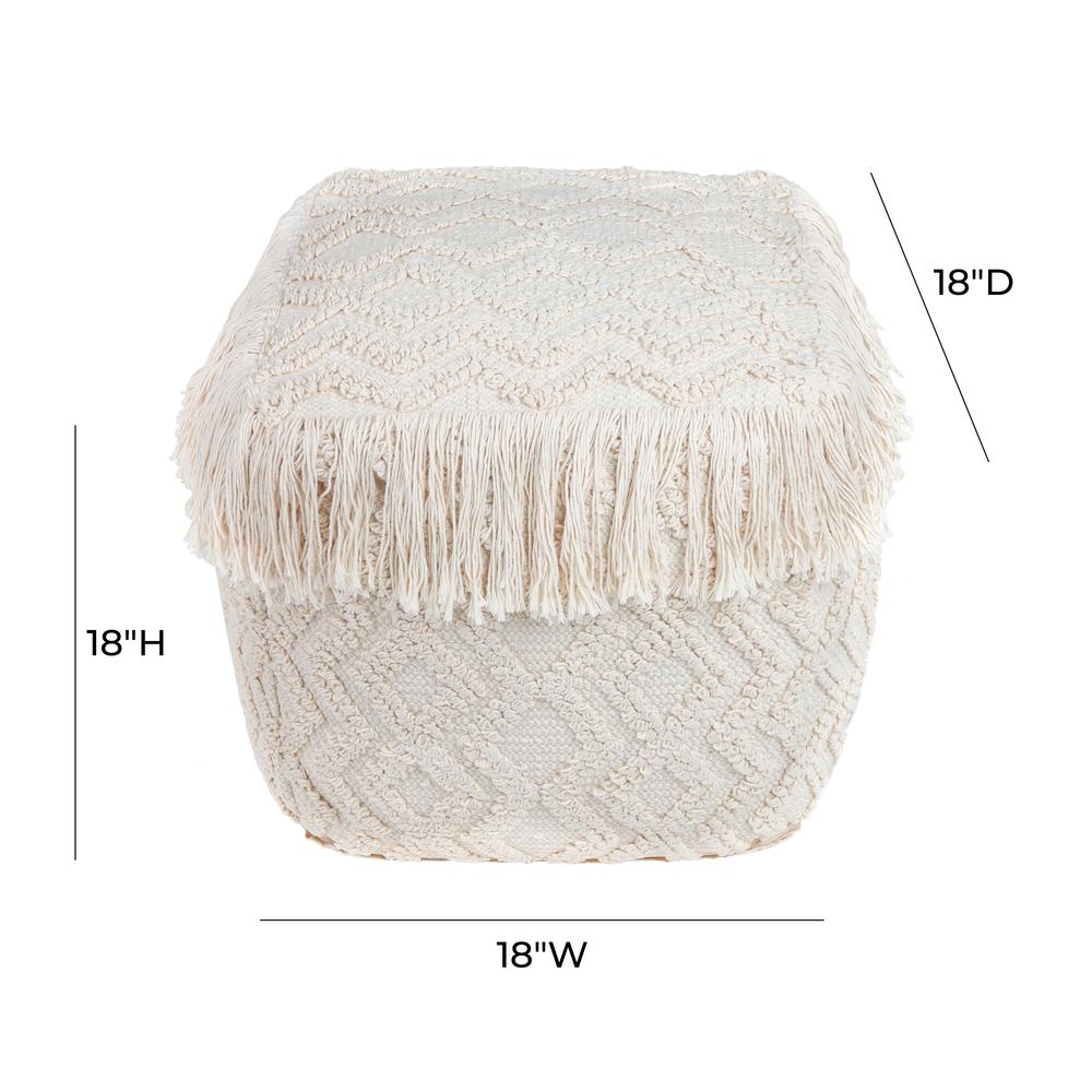 Inca Pouf Tassled Edges With Geometric Patterns. Picture 7