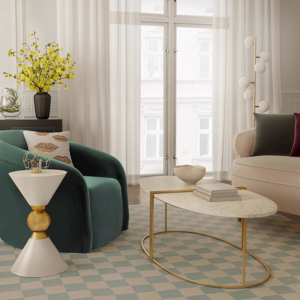 Balhi White Side Table. Picture 2
