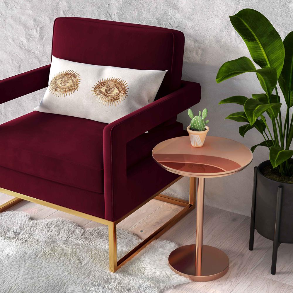 Avery Maroon Velvet Chair. Picture 7