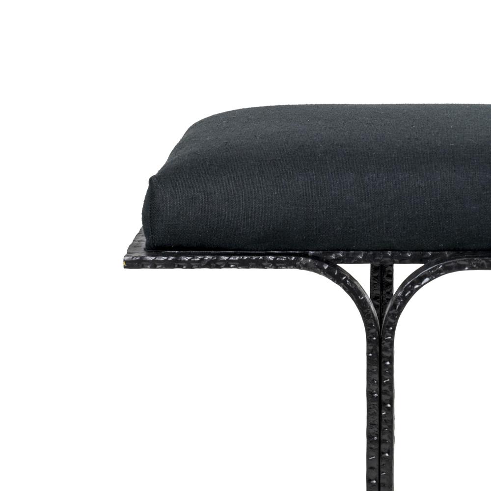 Bryn Black Linen Bench. Picture 2