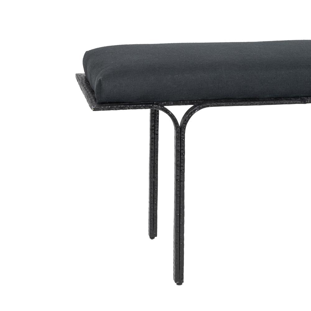 Bryn Black Linen Bench. Picture 3