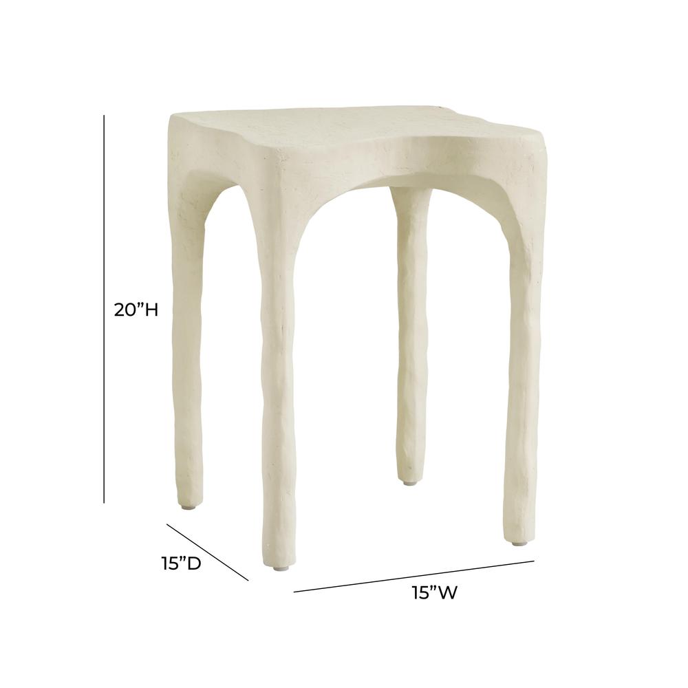 Skully Cream Textured Side Table. Picture 4