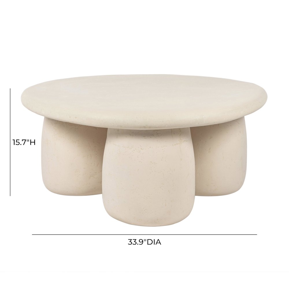 Rahul Off-White Round Coffee Table. Picture 5