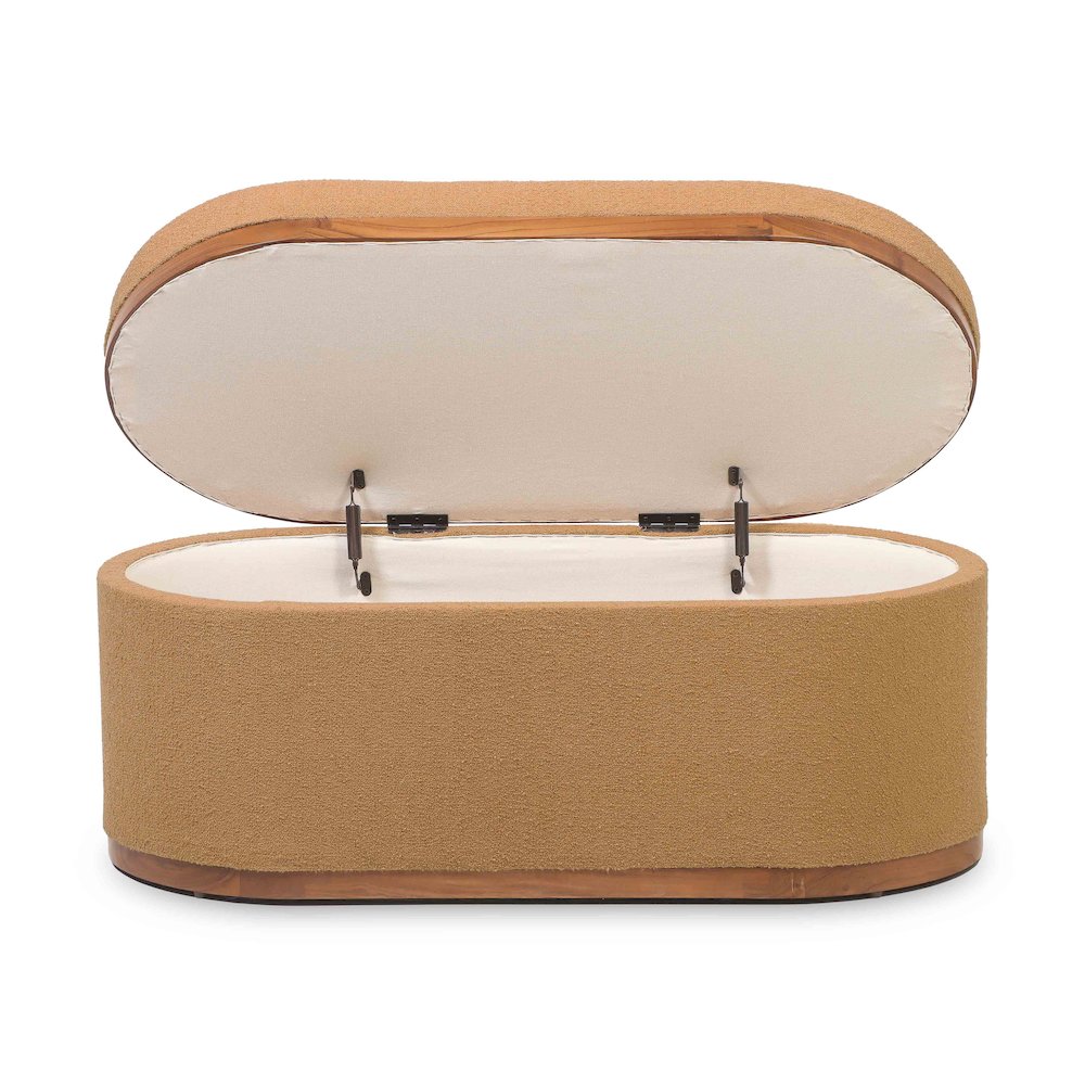 Olivier Peach Boucle Oval Storage Ottoman. Picture 3