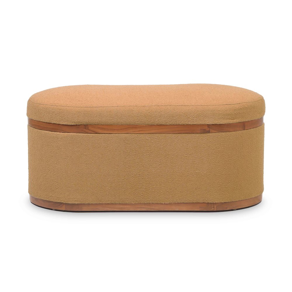 Olivier Peach Boucle Oval Storage Ottoman. Picture 4