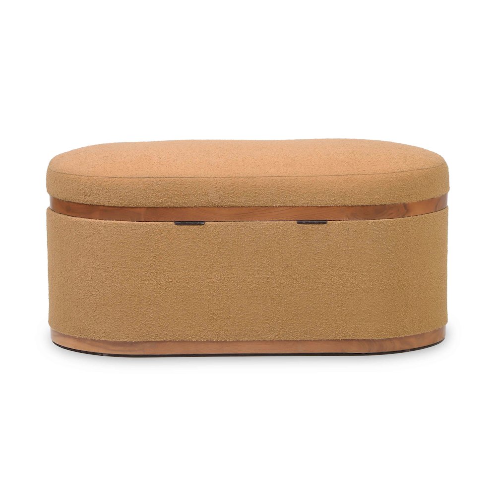 Olivier Peach Boucle Oval Storage Ottoman. Picture 5